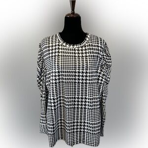 Nuggles Houndstooth Ruched Women's Top size 2X